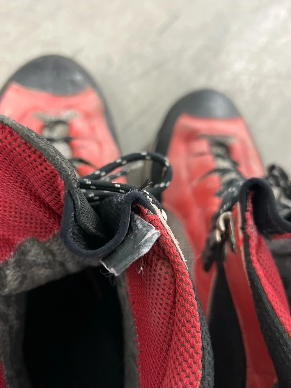 La Sportiva Red and Black Leather Hiking Boots
